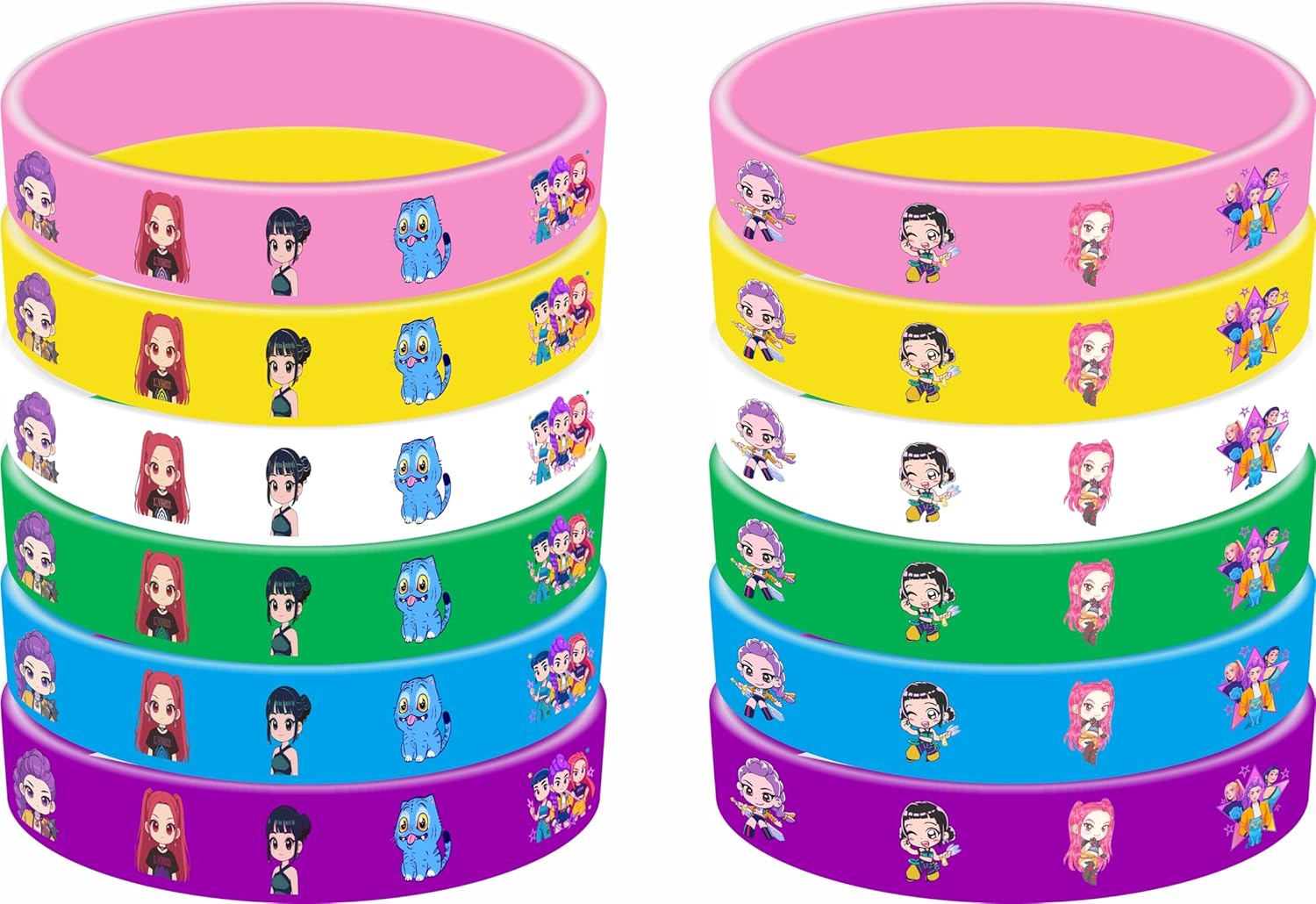 86PCS! Demon Movie Hunter Birthday Party Supplies, 86-Piece Birthday Party Decoration Set Including 12 Bracelets, 12 Acrylic86pcs! Pins, 12 Keychains, 50 Stickers, Suitable for Boys and Girls Cartoon Theme Party.Toys and Games Best-Selling Accessories