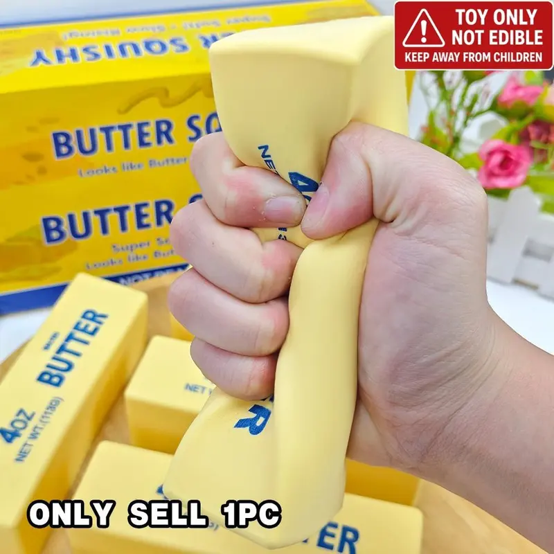 Butter Soft Squeeze Toy, Cream Stick Soft Toy with Butter Fragrance, Fidgets Squishies, Stress Relief Squishies, Stress Relief Item, Ideal for Play and Stress Relief, Perfect Gift for Various Occasions