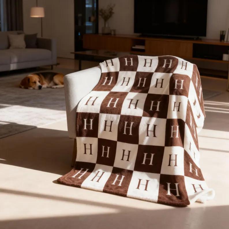 Checkered Blanket Colorful Checkerboard Throw Danish Pastel Room Decor Indie Aesthetic Soft Flannel Fleece Blanket Cozy Bedding for Girls