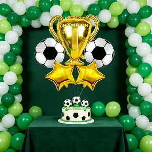5pcs Football Trophy Balloon Set, Champion Balloons, Perfect for Soccer Parties, Birthday Decorations, Home Decoration