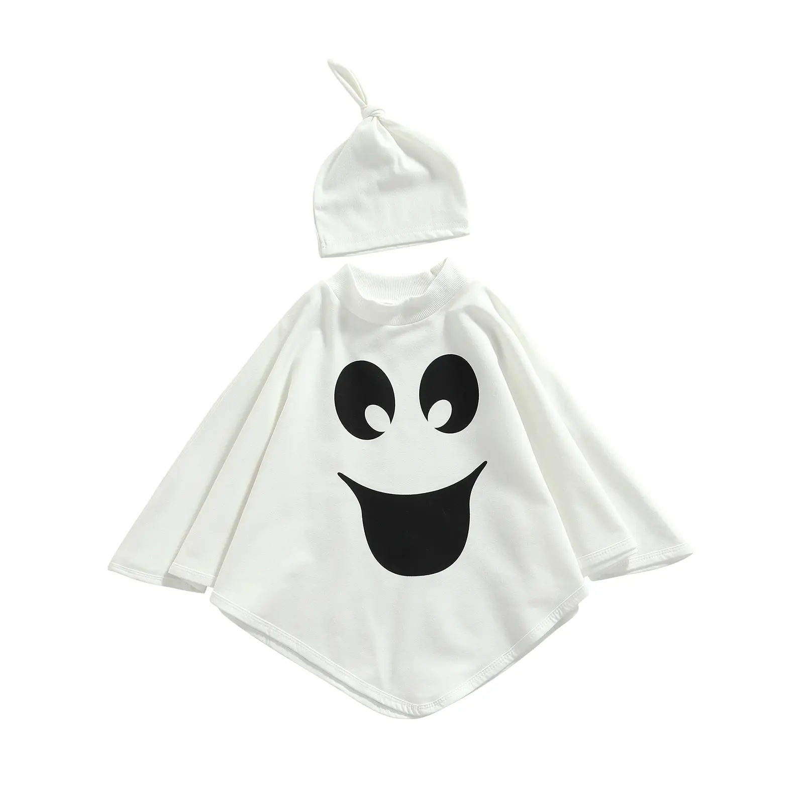 Toddler Kids Baby Girl Boy Halloween Costume Ghost Cloak Grimace Print Poncho Fancy Cape with Hat Cosplay Halloween Outfit