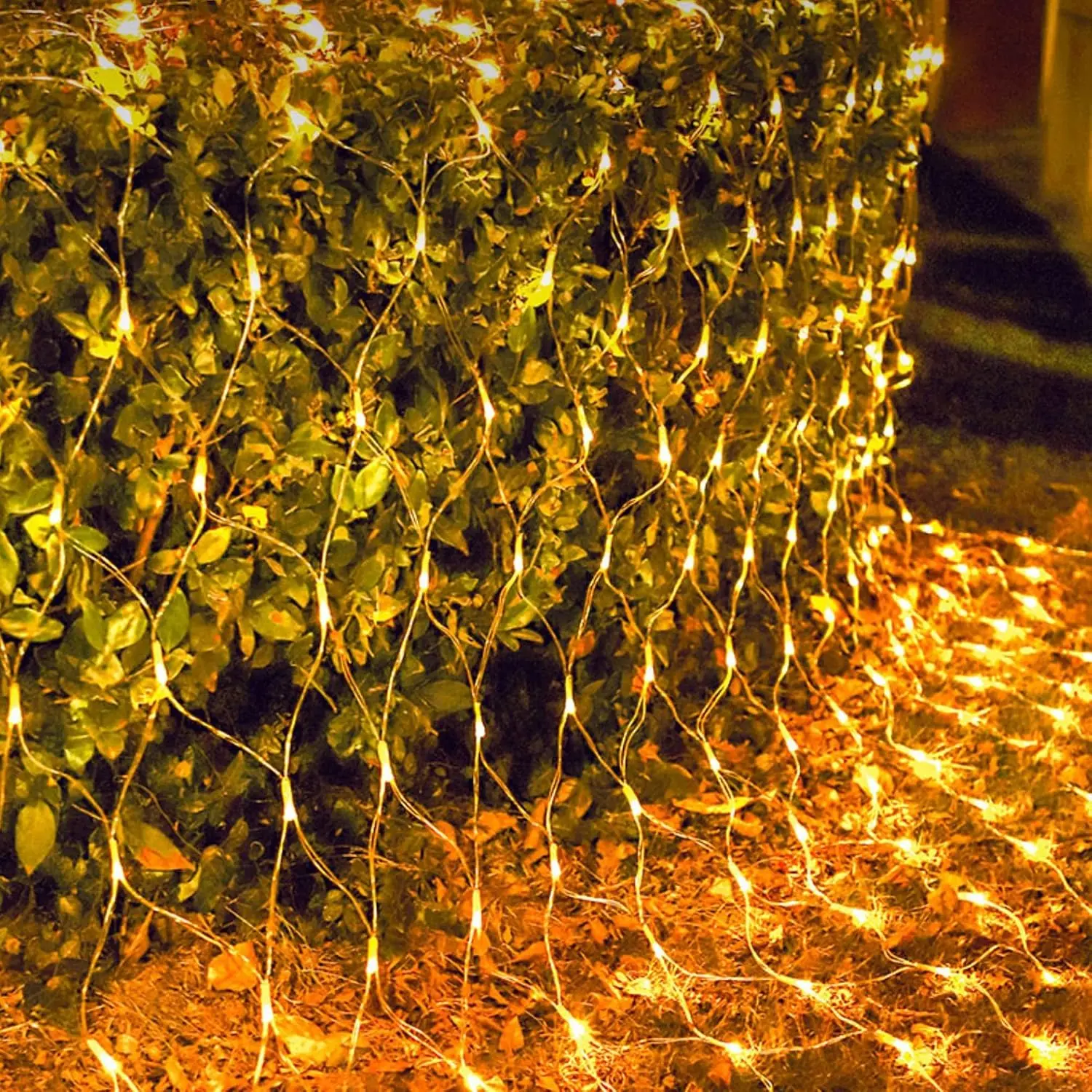 Christmas Net Lights, 360 LED 12ft x 5ft Connectable Mesh Fairy String Lights,8 Modes Low  Safe Adaptor for Xmas Trees, Bushes, Wedding, Outdoor Garden Decorations, Warm White