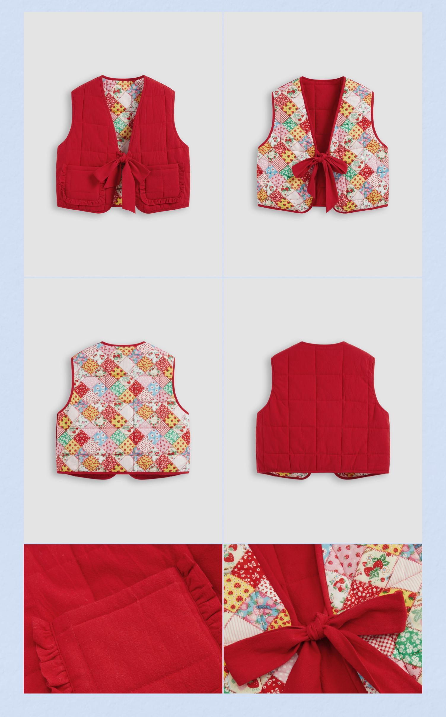 Cider [size 2-26] Reversible V-Neck Printed Vest