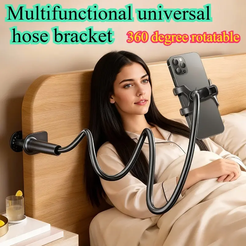360-Degree Flexible Multifunctional Phone Stand, Adjustable Anti-Shake Tablet Holder, Clip-On Desk Bed Mount, 70cm Length, Perfect Gift for Tech Lovers