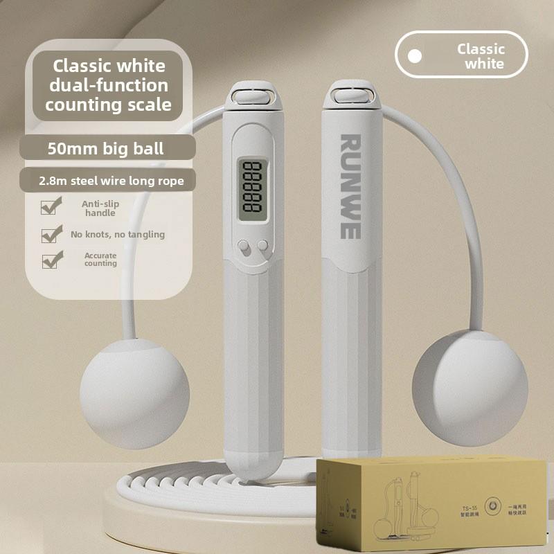 Dual-purpose Smart Counting Steel Wire Rope Cordless Weighted Skipping Rope for Home Use