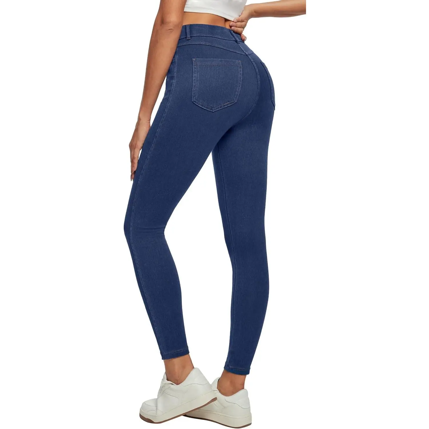 Women Jeans High Waisted Stretchy Skinny Jeans for Women Tummy Control Jeggings Pull on Jeans Leggings with Pockets