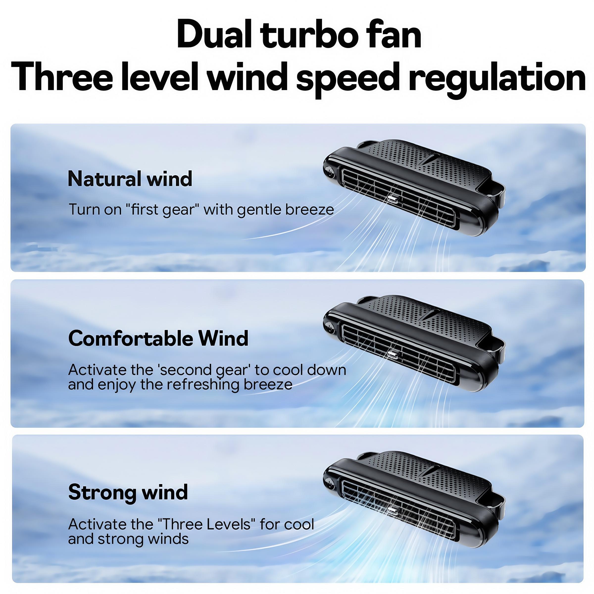 Usb Plug and Play, Car Seat Fan, Portable Wake-up Seat Cooler, Adjustable Vents, 3 Gear Wind Speed, Suitable for Most Cars, Suv, Rv, Boat, Usb Cooling Fan