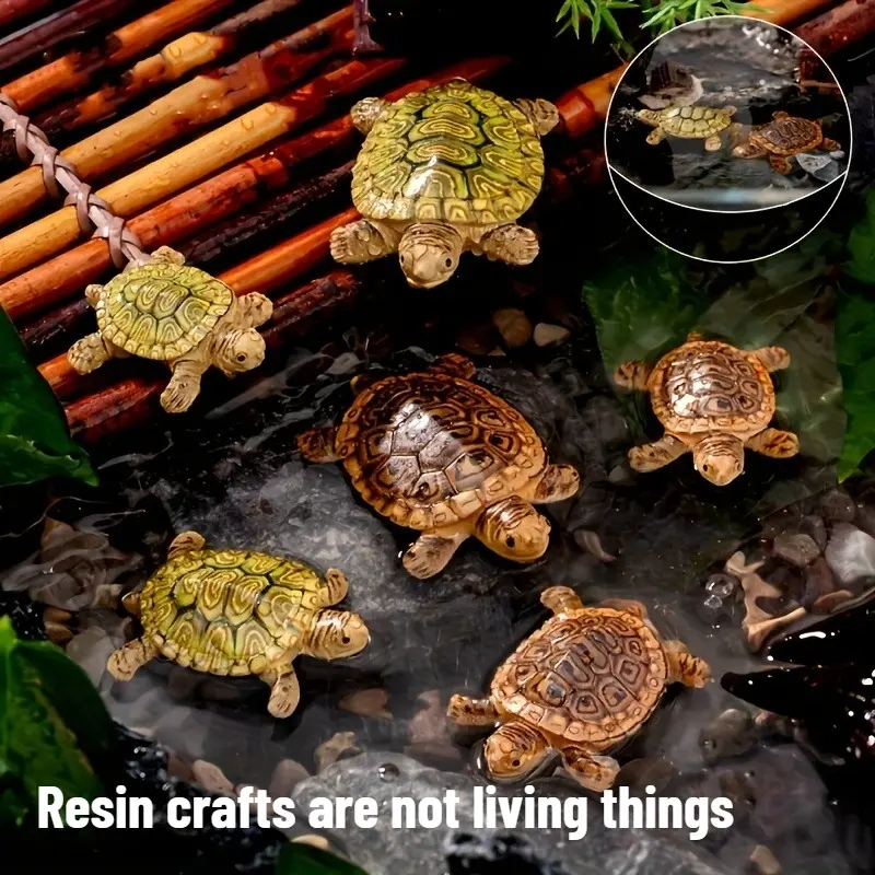2pcs Cute Turtle Family Floats, Mini Aquarium Decor, Perfect for Ponds and Fish Tanks, Lifelike Floating Garden Ornament, Ideal Gift Choice