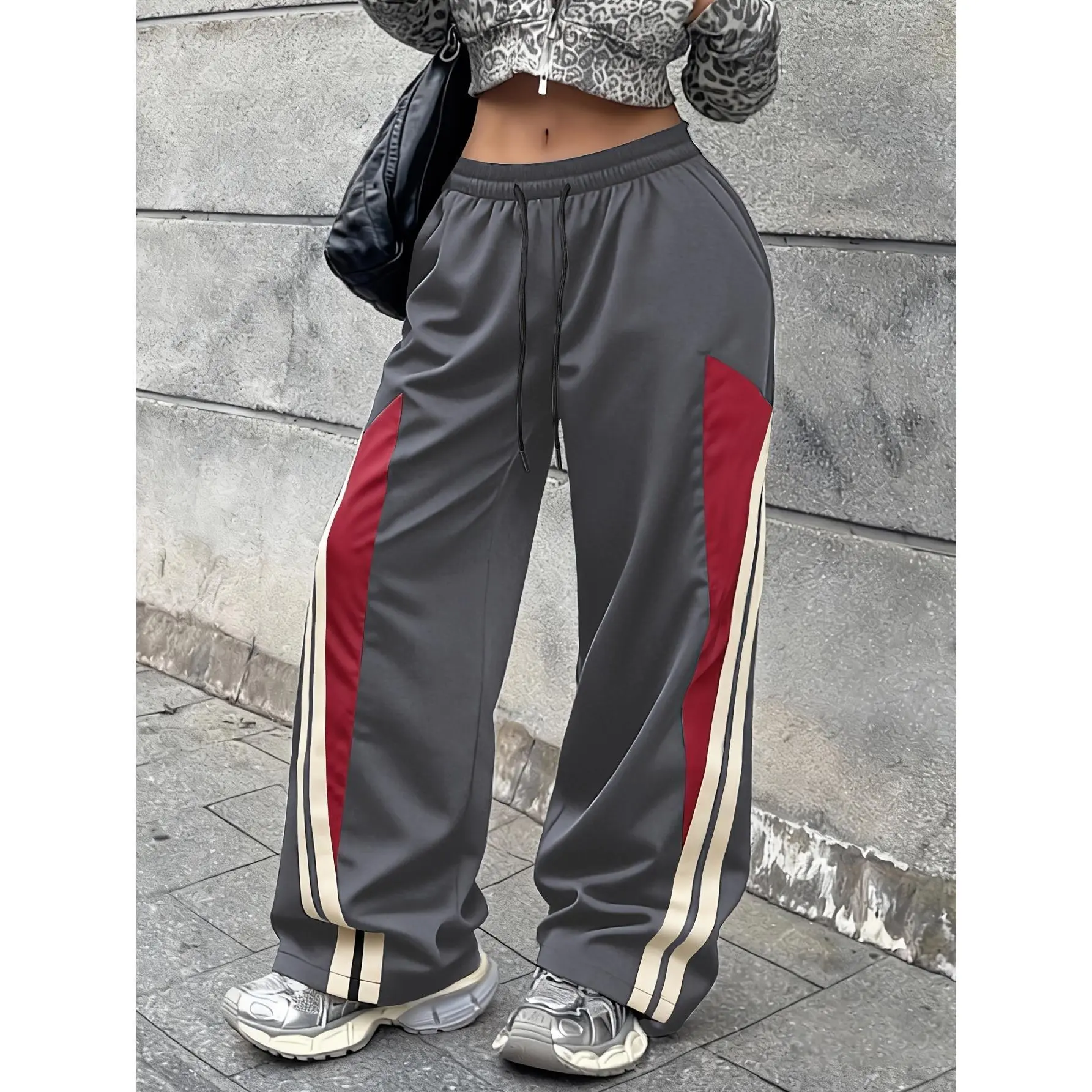 Women's Performance Pants - Ultra-Light & Ventilated AirFlow Tech | Moisture-Wicking Quick-Dry Fabric Gym Sportswear | Contrast Stripe Accents for Slimming Effect