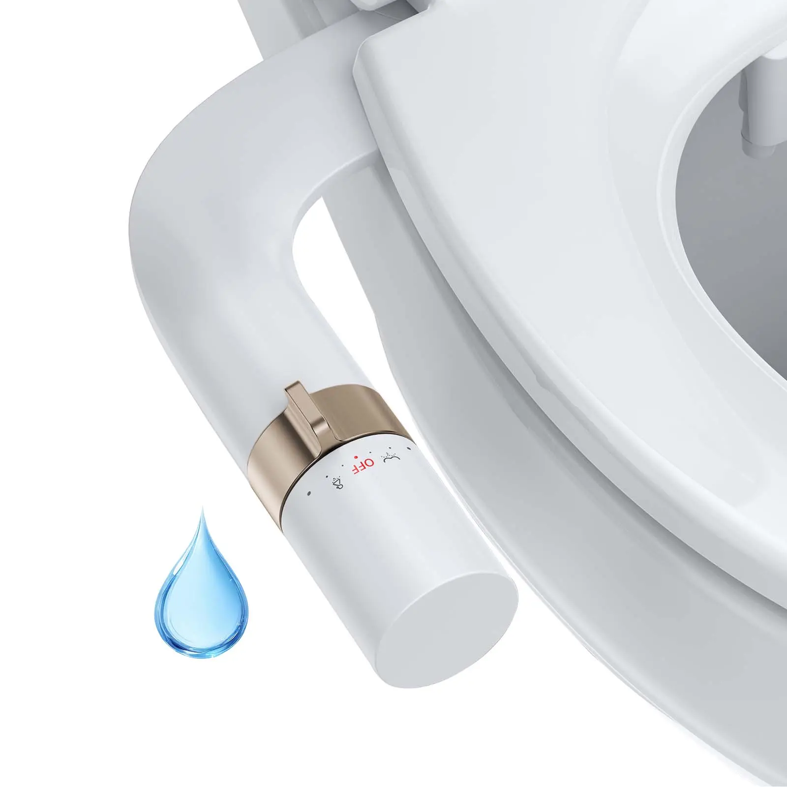 Self-Cleaning Non-Electric Bidet Attachment for Toilet, Dual Nozzle Adjustable Pressure – Rear & Feminine Wash – Multiple Colors & Models