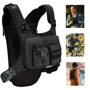 Outdoor Hiking Hydration Backpack, Molle Compatible, Water Bag Slot, Padded Shoulder Strap, Multi-Layer Compartment, Belt Style Marathon Backpack