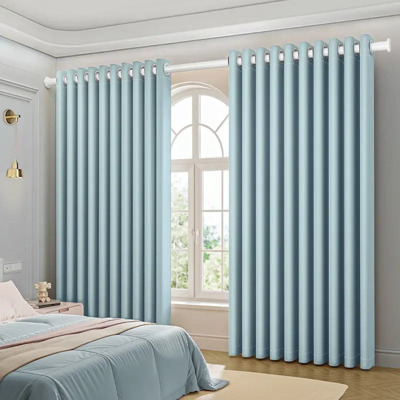 Multi-Size Blacking Out Curtain Panels with Metal Grommets, Solid Color Options for Bedroom Use, Home Interior Decor