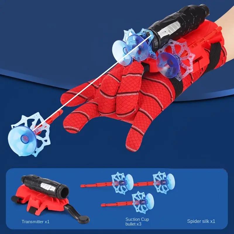 Kids Spider Web Launcher & Doll Launcher Set 1 Set Rubber Band Bracelet Shooter Toy Educational Fun Simulation Game for Boys Girls Outdoor Play Gift