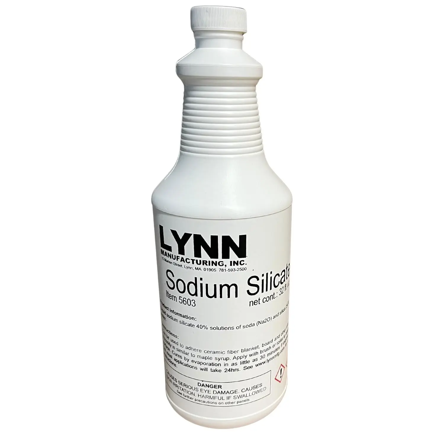High Temperature Adhesive 2000F Rated Sodium Silicate Water Glass 40% Solution 32oz Bottle 5603