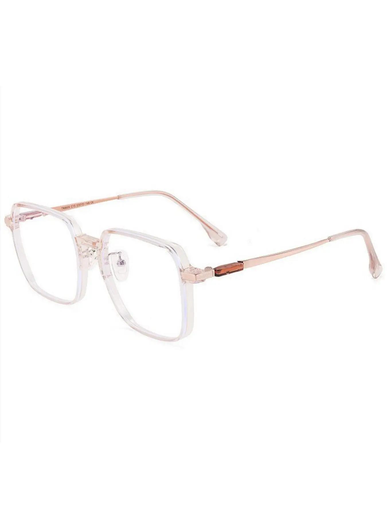 Unisex Simple Square Frame Anti-blue Light Eyeglasses, Basic Flat Frame Fashion Eyeglasses for Men & Women, Fashion Eyeglasses for Work, Daily Decor, Stylish Square Frames, Trendy Casual Glasses