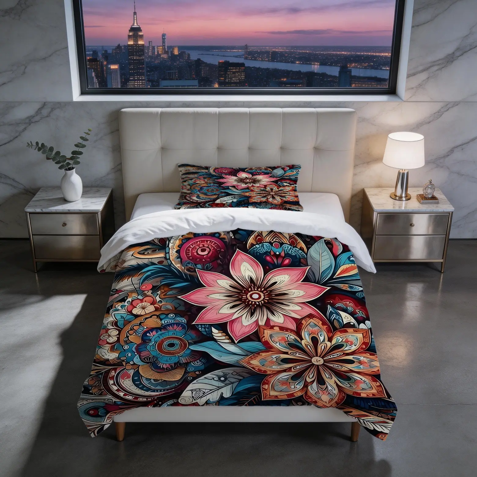 Paisley Mandala Patterned Printed Duvet Cover Set, 1 Duvet Cover With 1/2 Pillowcase (Excluding Core And Pillow), Suitable For Teenagers And Adults In Bedrooms, Dormitories, And Guest Rooms, Suitable As a Gift And Decoration
