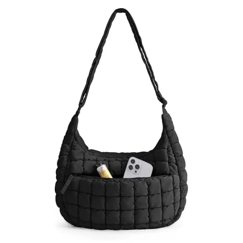 Quilted Lightweight Crossbody Bag For Women, BAGSMART Crescent Puffer Shoulder Purse With Adjustable Strap, Easy Clean Hobo Bag For Daily Travel Essentials summerwins tiktokshopsummersale tiktokshopbacktoschool