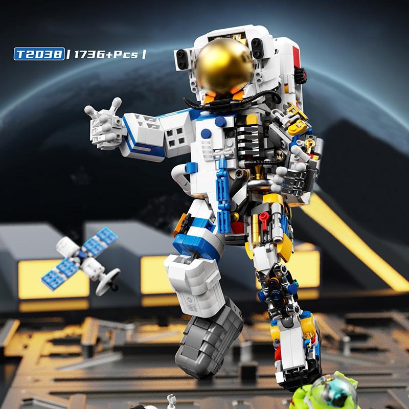 Astronaut Building Blocks Toy, Space Astronaut Blocks Toy with Launch Center Display Stand, Creative Desktop Ornaments for Home Office