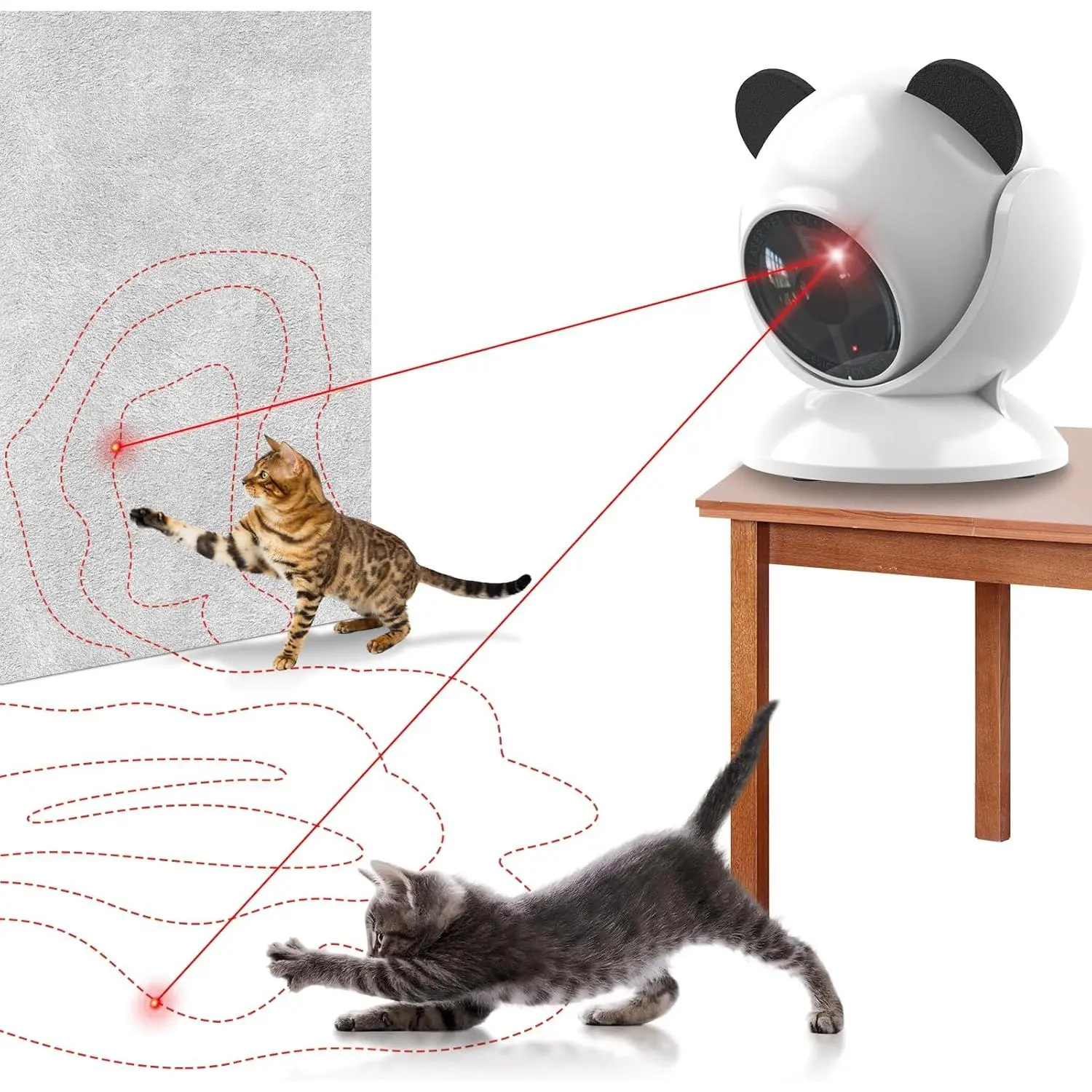Automatic Interactive Laser Cat Toy - Auto-Rotating Play Device for Small Indoor Cats and Kittens, Laser Toy