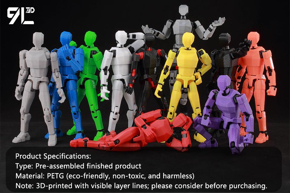 9L3D Lucky13 Black Blue Invincible 2.0 Action Figure Titan13 Dummy13 T13 Multi-Jointed 3D Printed Collectible Model Toys 9L3D Lucky13 Black Blue Invincible 2.0 Action Figure Titan13 Dummy13 T13 Multi-Jointed 3D Printed Collectible Model Toys