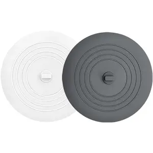 Tub Stopper 2PCS Bathtub Drain Stopper 6 inches Bathtub Tub Drain Cover Stopper Silicone Drain Plug Kitchen Bathroom Hair Water Shower Stopper Large Bathroom Laundry Accessories Grey/White