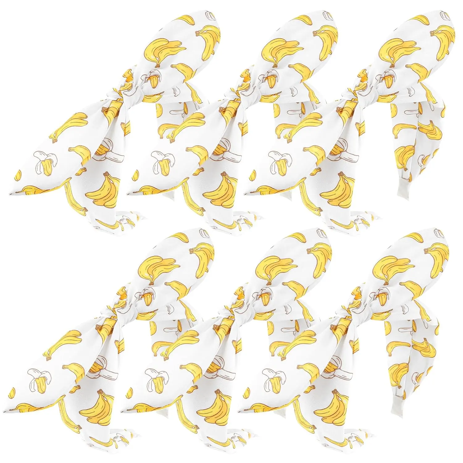 Bow Banana Headbands for Women Cute Knotted Headband with Bow | 6 Pack Banana Knotted Headbands for Women Removable Bunny Ear Bow Wide  Bands Fruit Fashion Hair Accessories