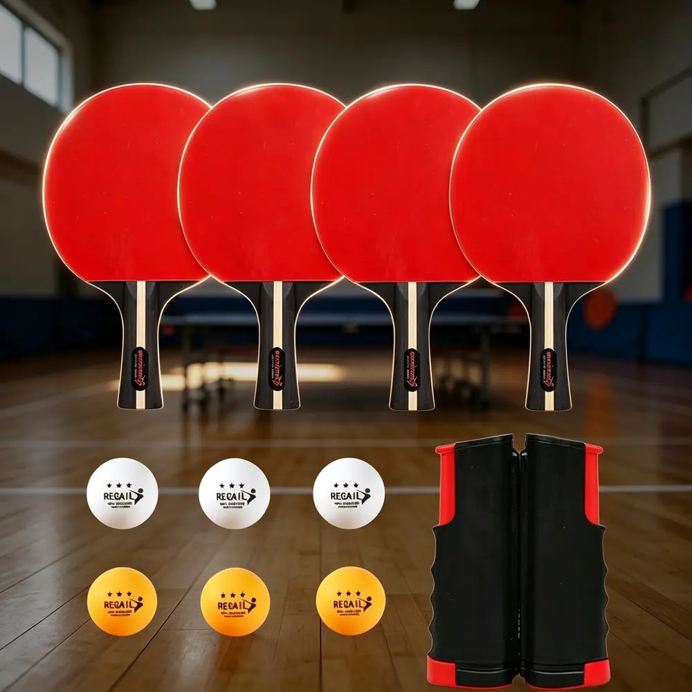 Table Tennis Paddle Set with Ergonomic Handle, Balls, Training & Leisure Combo, Indoor/outdoor Use, Complete Table Tennis Equipment Kit