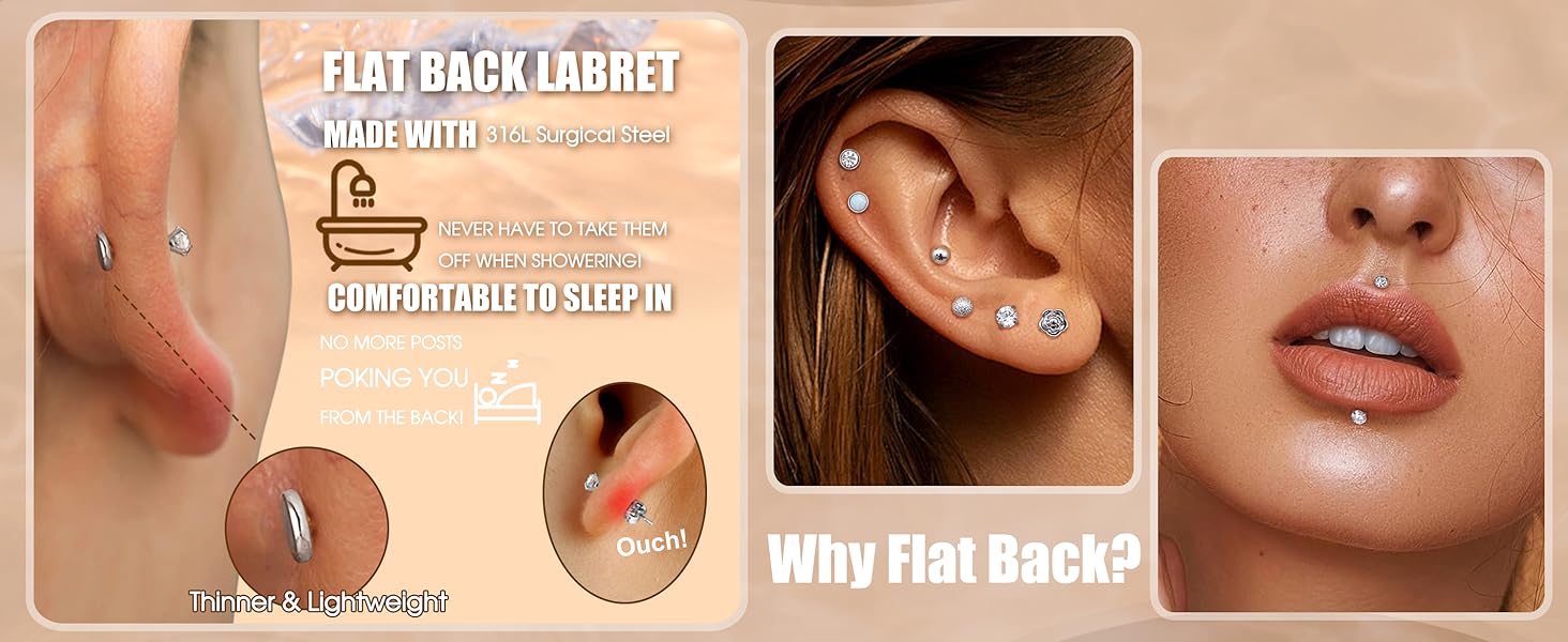 YADOCA 20 Pcs Tragus Cartilage Forward Helix Stud Earrings for Women Men Monroe Labret Lip Nose Studs Stainless Steel CZ Balls Heart Flower Medusa Flatback Piercings Earrings 16G YADOCA 20 Pcs Tragus Cartilage Forward Helix Stud Earrings for Women Men Monroe Labret Lip Nose Studs Stainless Steel CZ Balls Heart Flower Medusa Flatback Piercings Earrings 16G