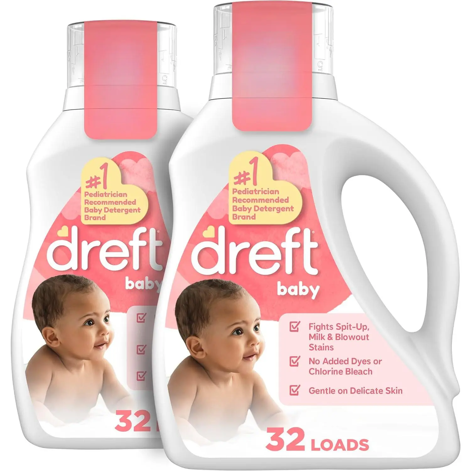 Liquid Laundry Detergent, Gentle on Sensitive Skin Laundry Soap, 42 fl oz, 32 Loads, Pack of 2 (Packaging May Vary) New model
