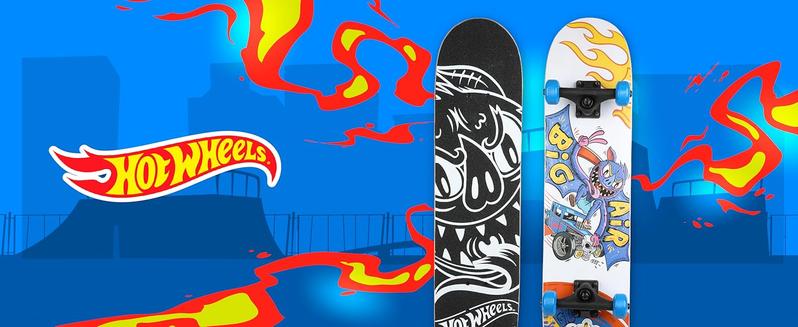 9-ply Maple Desk Skate Board for Cruising,Hot Wheels 31 inch Skateboard,  Carving, Tricks and Downhill