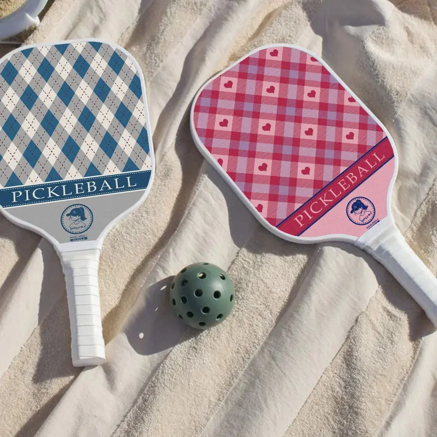 Pickleball Paddle Set with 2 Balls Trendy Pattern Pickleball Paddle Set Lightweight Pickleball Racket for Adults & Beginners, Ultra-Light High-Performance Glass Fiber Pickleball Paddle, Indoor Outdoor Home Sports Gear, Includes 2 Balls
