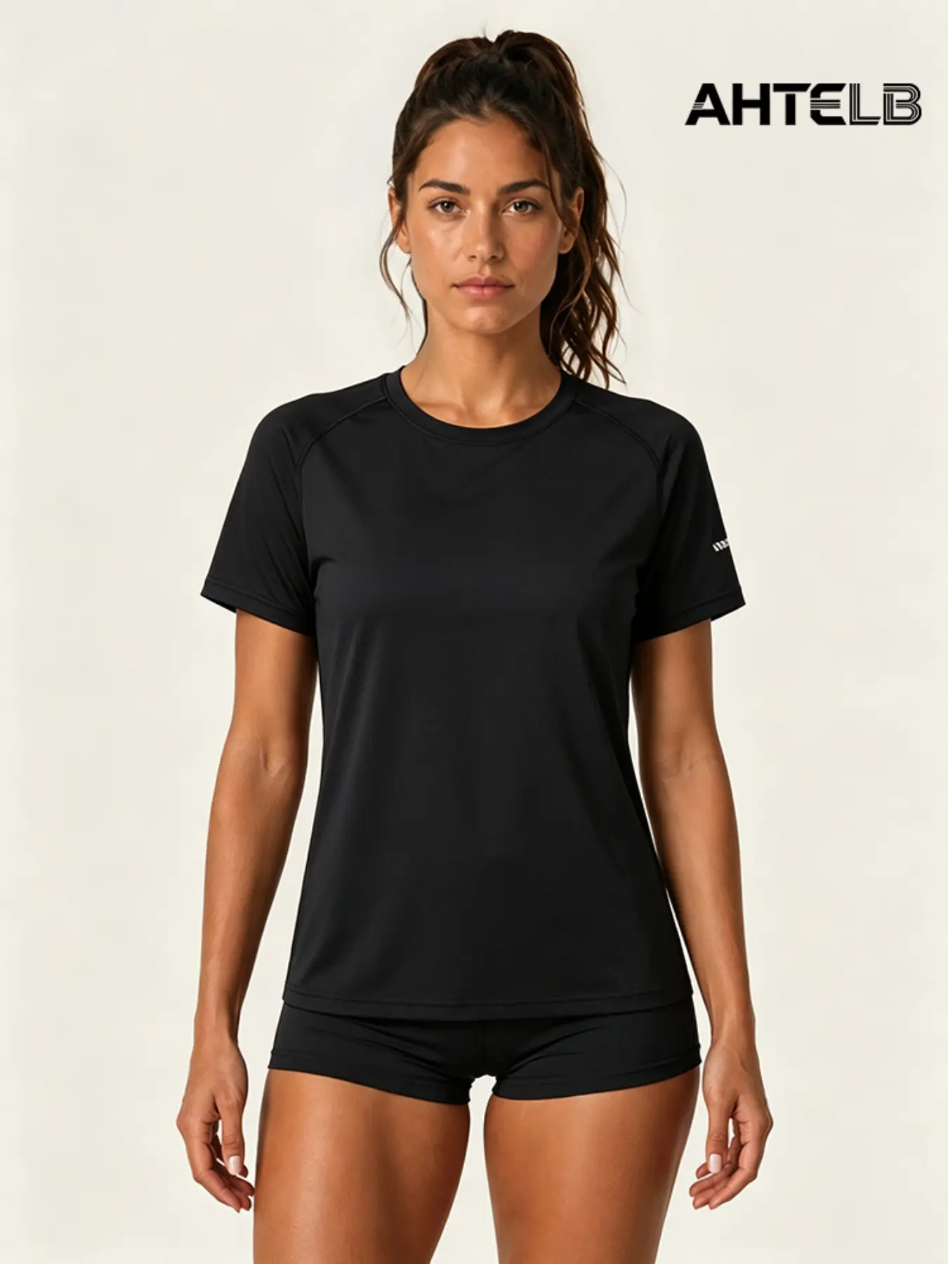 Women's Summer Workout Tops, Fitness Shirts, Breathable Lightweight Gym Clothes, Quick-Dry Round Neck Short Sleeve T-Shirt, Comfortable Training Apparel