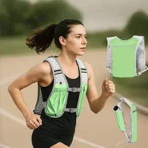 1 Pc Running Hydration Vest Backpack | Minimalist Sporty Style | Breathable Mesh Ergonomic Design with Multi-Pockets, Hands-Free Water Bottle Holder & Secure Phone Storage, Ideal for Running, Hiking & Outdoor Workouts