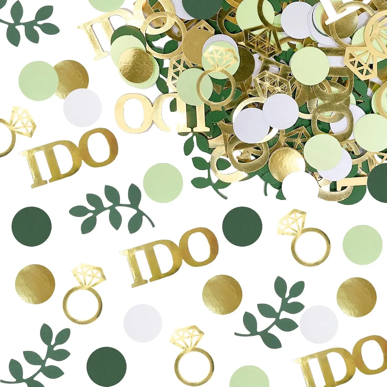 280 count Greenery Bridal Shower Table Confetti Decorations | Sage Green  Ring Confetti Decor for Wedding Engagement Bachelorette Bride to Be Party