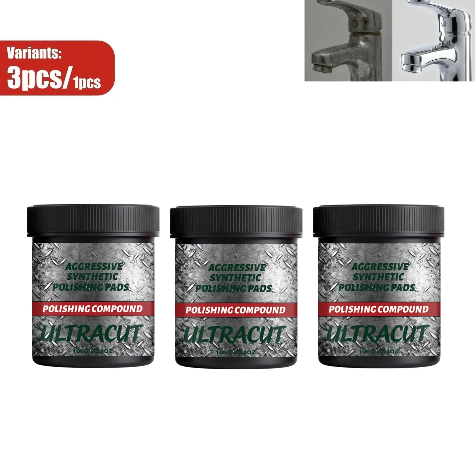 Multi-Surface Polishing Paste, Restore Gloss & Smooth Texture, Help Reduce Fine Scratches, Ideal for Metal, Ceramic & Stone, Convenient Daily Care