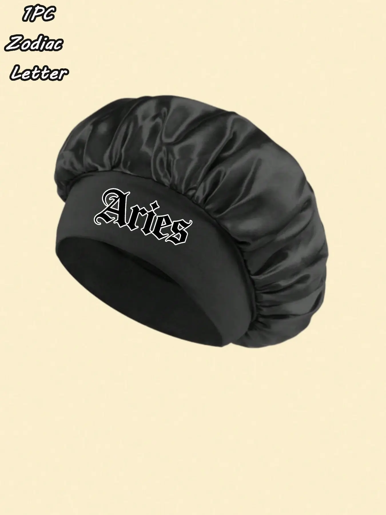 1PC Men’s Hair Protection Bonnet, Night Sleep Bonnet, Custom Zodiac Letter Sleep Bonnet, Travel Overnight Trip, Specially for Curly Hair Nighttime Hair Routine, Surprise Gift for Zodiac Lovers
