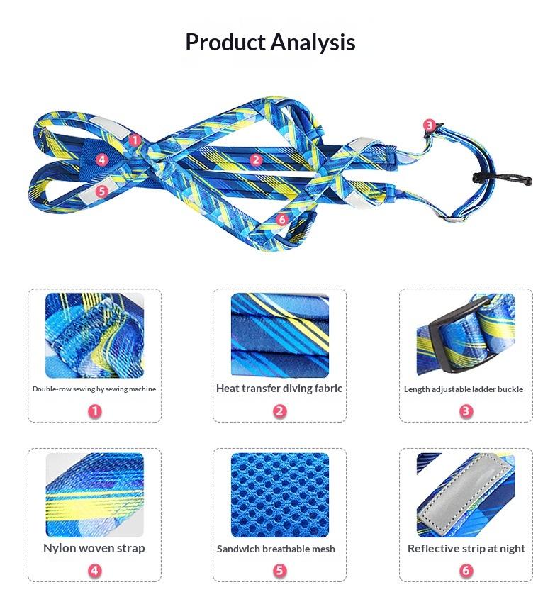 No-Pull Dog Skijoring Harness, Heavy Duty Reflective Dog Weight Pulling Harness for Canicross, Bikejoring, Skiing, Training, Walking, Adjustable Padded Dog Sled Harness for Medium Large Dogs