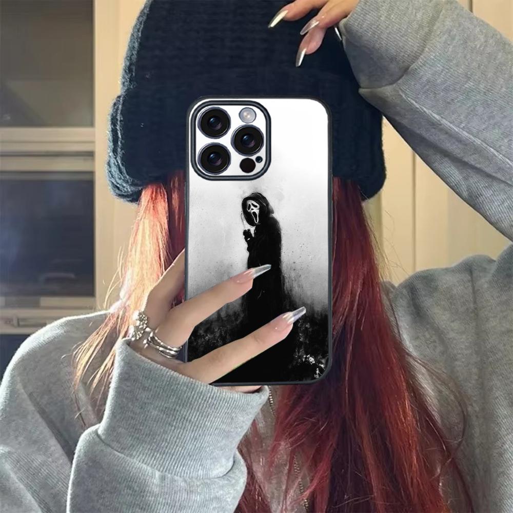 G-Ghostface H-Horror Scream Art Phone Case For iPhone 17 16 15 14 13 12 11 X Plus/Air/Pro Max/Pro TPU Soft to Skin-friendly case Shockproof Cellphone Shockproof Protector Smartphone Protection screen protector Cover Protective Casing