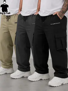 Large Size Men's Casual Multi-Pocket Cargo Pants Set, Comfortable Daily Wear, Versatile Design for Various Occasions, Ideal Gift Choice, Casual Cargo Style