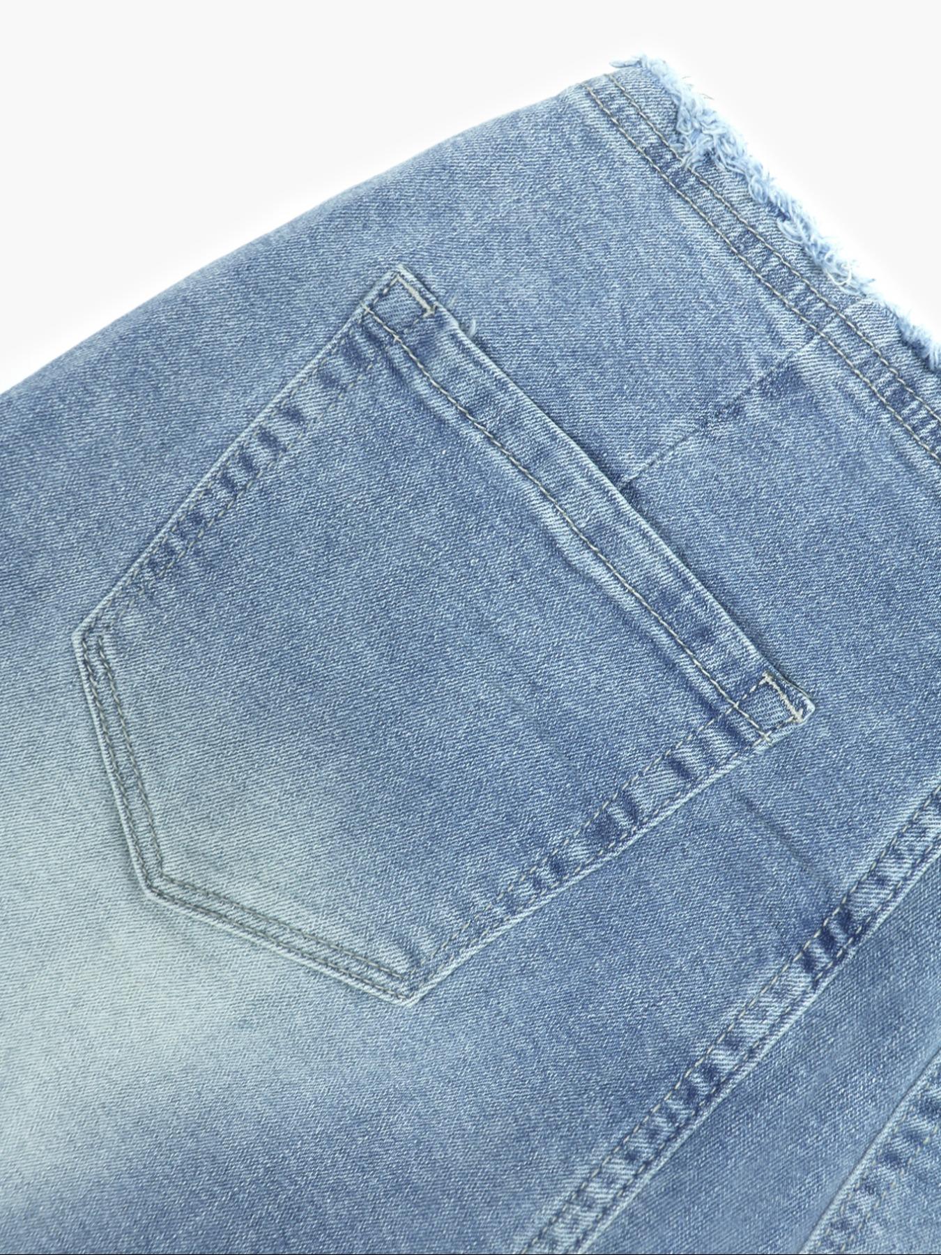 Women's Plain Ripped Flared Jeans, Street Fashion Casual Denim Pants for Daily Wear, Ladies Bottoms for All Seasons Women's Plain Ripped Flared Jeans, Street Fashion Casual Denim Pants for Daily Wear, Ladies Bottoms for All Seasons