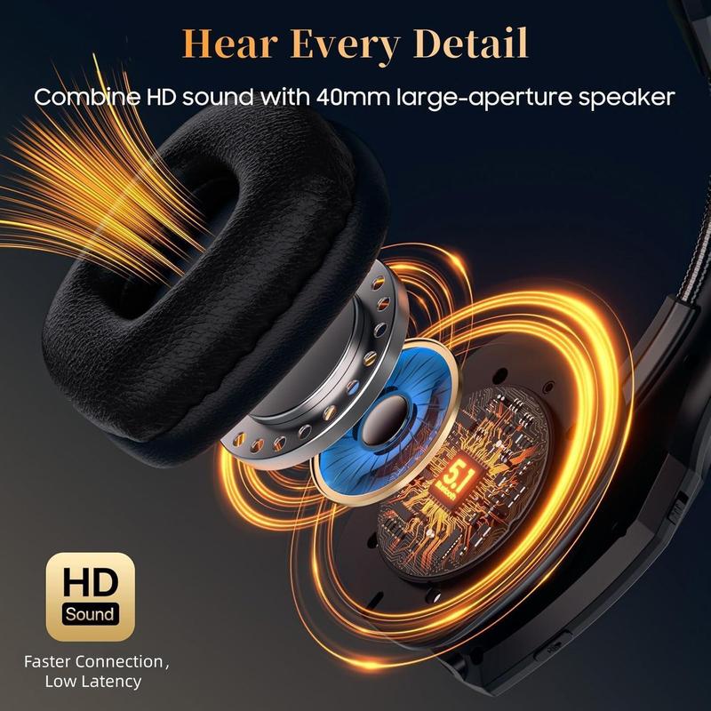 Bytewaveshop Trucker Bluetooth Headset, Wireless  with Mic,Bluetooth Headset with Dual Noise Cancelling Microphone & Mute Button, 55Hrs Working Time PC Headset for Cell Phones, Computer, Truck Driver Audio Headphone