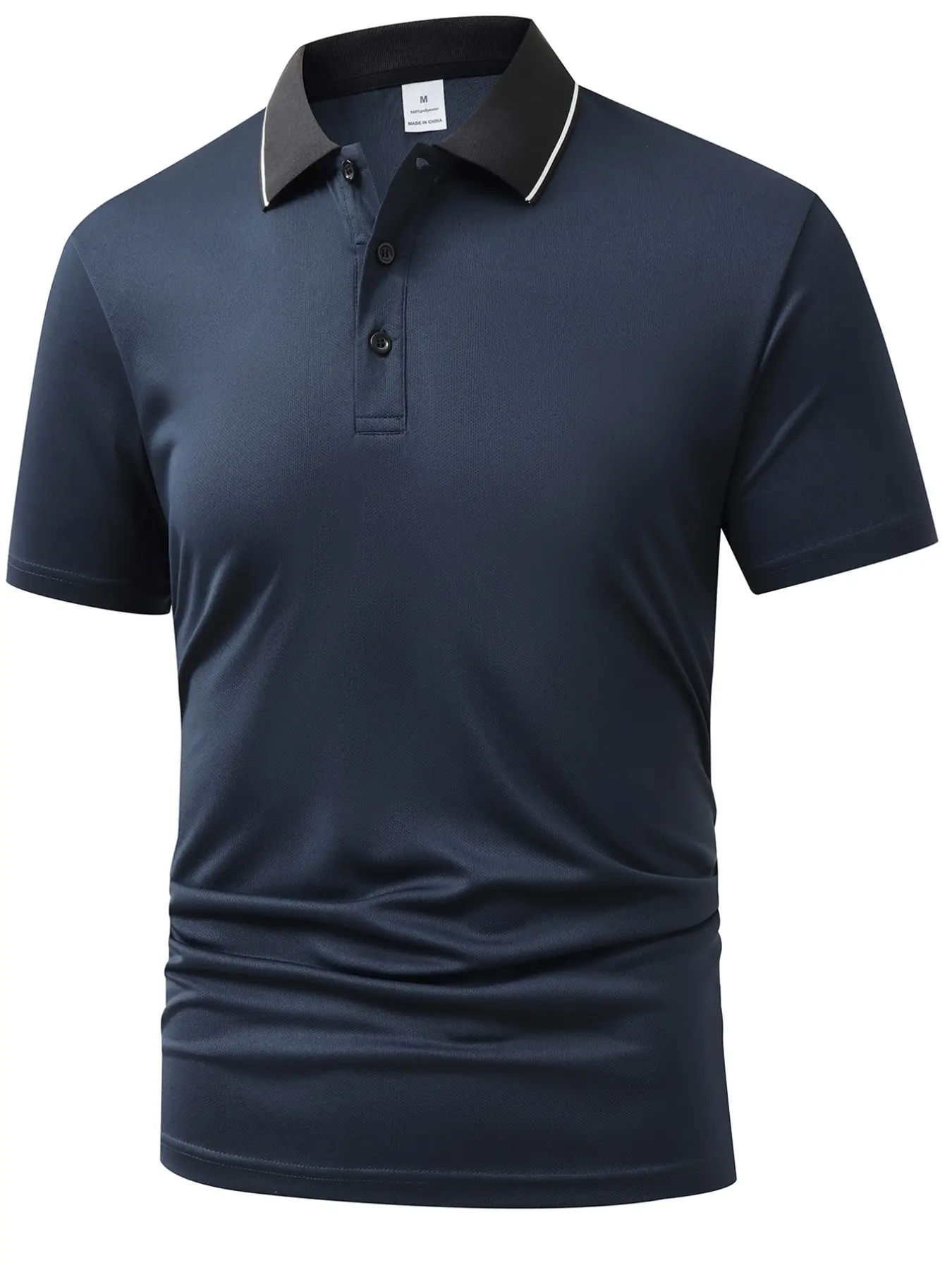 Men's Polo Shirt, Solid Color Design, Business Casual Half Button Collar, Perfect Holiday Gift for Boyfriend, Slim Fit