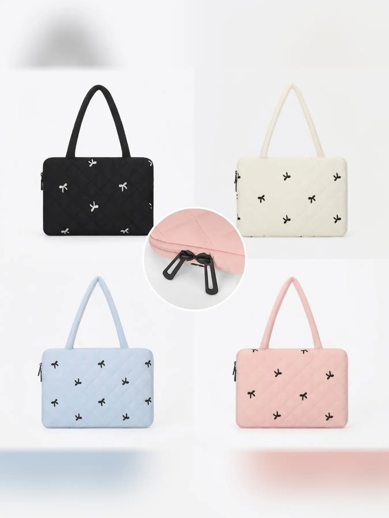Cute Bow Rhombus Laptop Case, Thick Shockproof Inner Bag, 10-11/13-14/15-15.6 Inch, High Aesthetic Tablet Bag, Perfect Gift for Back-To-School Season, Computer Bag for Fall Winter