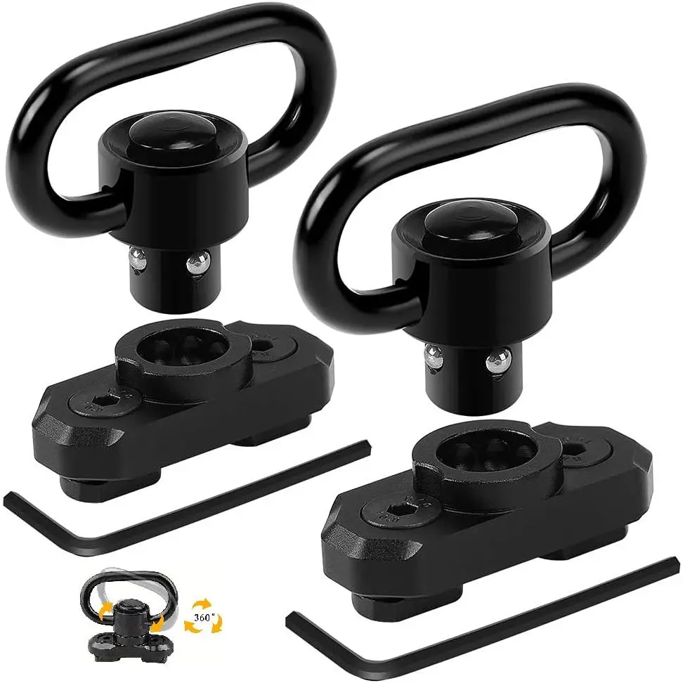 2-Pack Double-Point Traditional Quick-Release Sling Buckle, 1.25-inch Double-Point Sling Buckle, for M-LOK Rail Systems