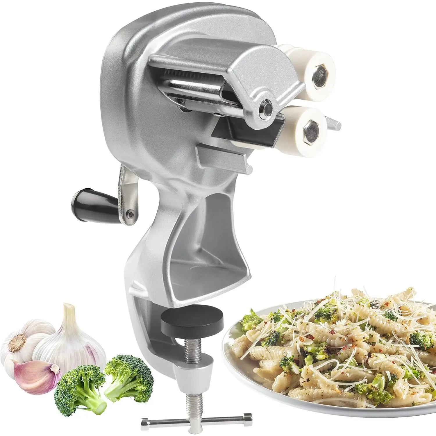 Maker Machine w Easy to Clean Rollers - Makes Authentic Gnocchi, Pasta Seashells & More - Precision Cutter & Recipes Included, Homemade Pasta Set is Great for Italian Cooking or Kitchen Gift
