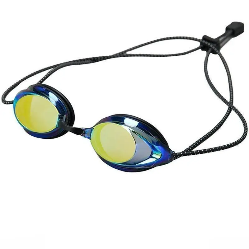 Professional Swim Goggles with Mirrored Coating, Waterproof Adult Eyewear with Anti-Fog Lenses and Adjustable Strap