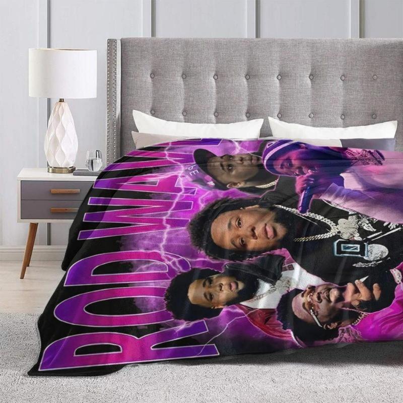 Soft Funny Throw Blanket Rod Wave Flannel American Blankets Lightweight Warm Blanket Plush Air Conditioned For Teen Couch Bed Sofa Living Room Chair