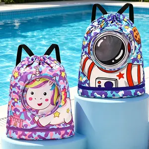 New Creative Swimming Bag for Men and Women, Dry and Wet Separation Clothes Storage Bag, Sports Fashion Portable Cute Cartoon Swimming Travel Shoulder Bag Storage Bag