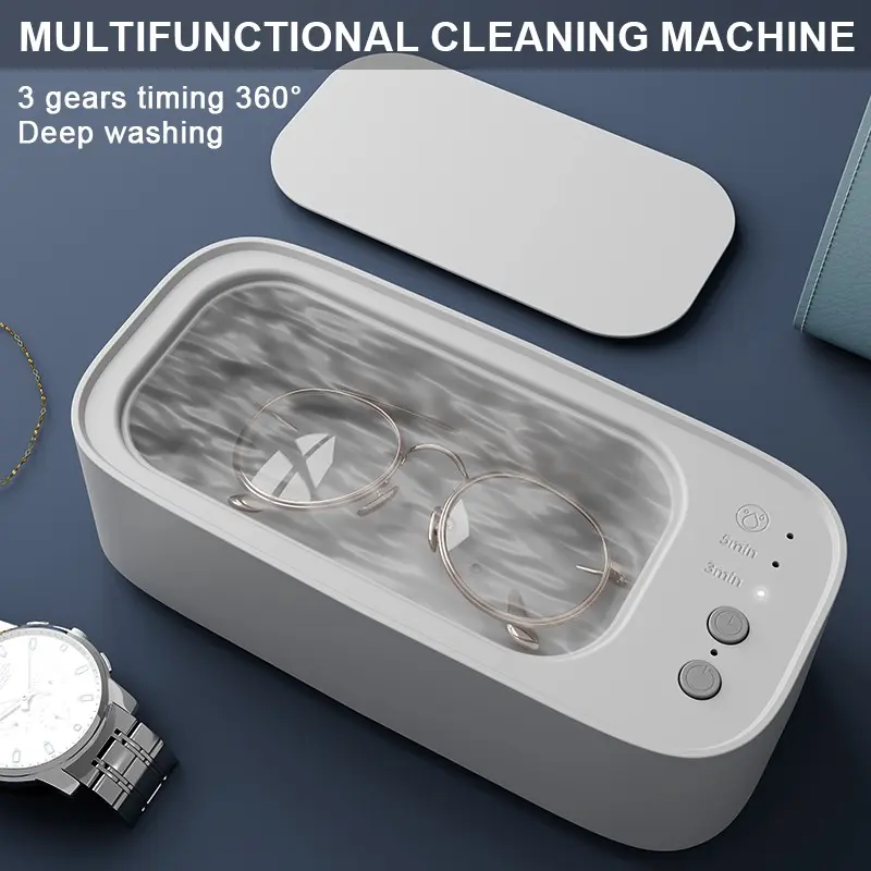 Portable High-Frequency Vibration Cleaner for Jewelry, Watches, Glasses & More – USB Rechargeable with Auto Timer