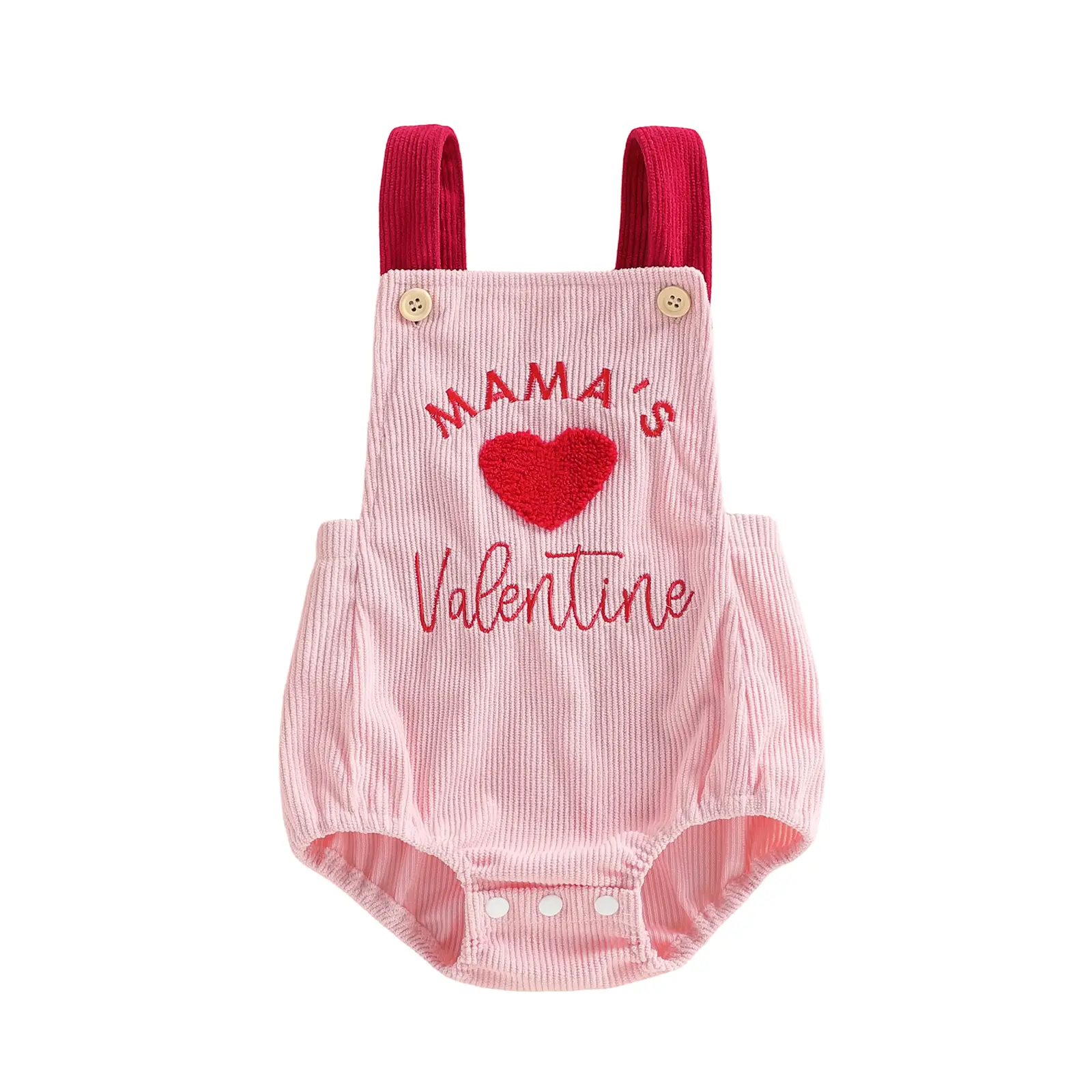 Newborn Baby Girl Valentines Overall Romper Heart Letter Sleeveless Jumpsuit Bubble Romper Suspender Jumpsuit